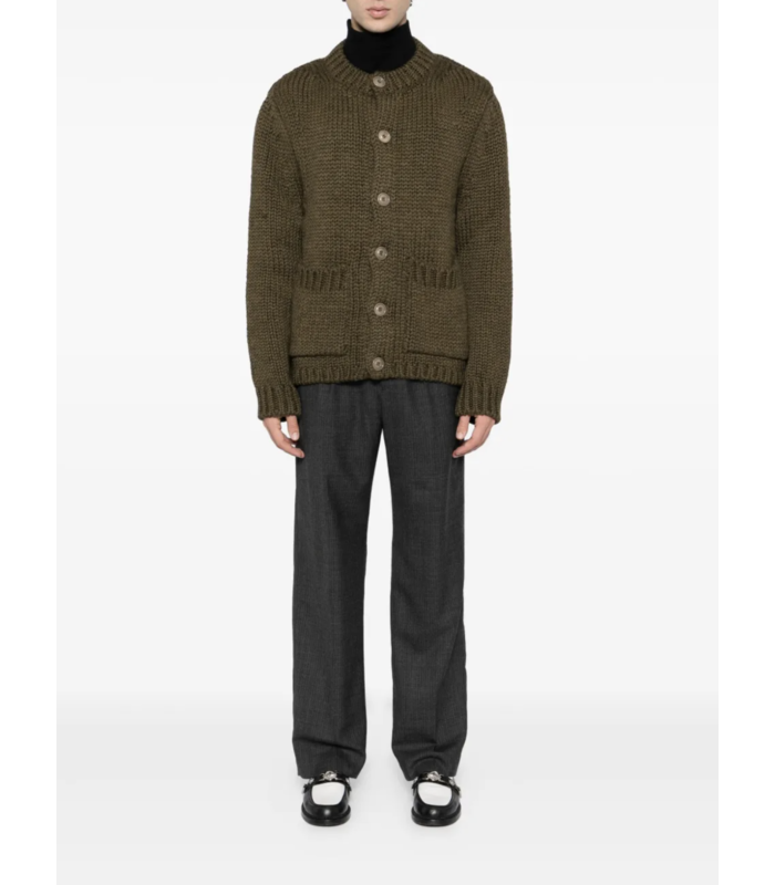 OVER CARDIGAN OLIVE MEGA ALPACA WOOL