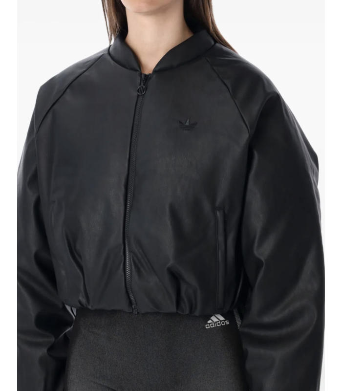 PLEATHER BOMBER BLACK