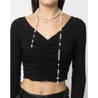 BROKEN PEARL NECKLACE PLATINUM PEARL MULTI