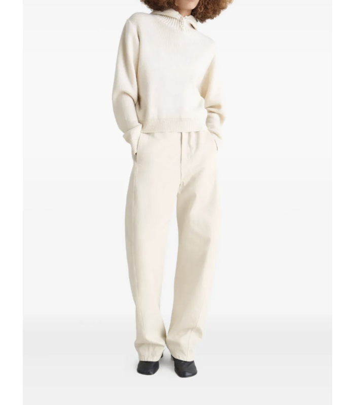 SWEATER WITH HOOD LIGHT CREAM