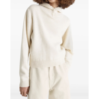 SWEATER WITH HOOD LIGHT CREAM