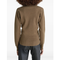 BUTTONED FITTED CARDIGAN HAVANA