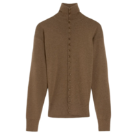 BUTTONED FITTED CARDIGAN HAVANA