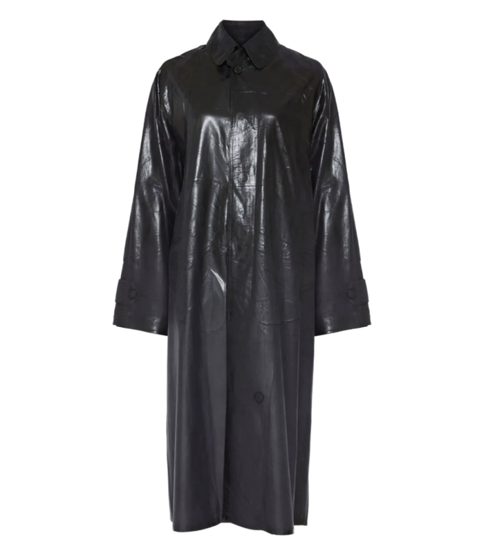 COATED TRENCH COAT BLACK