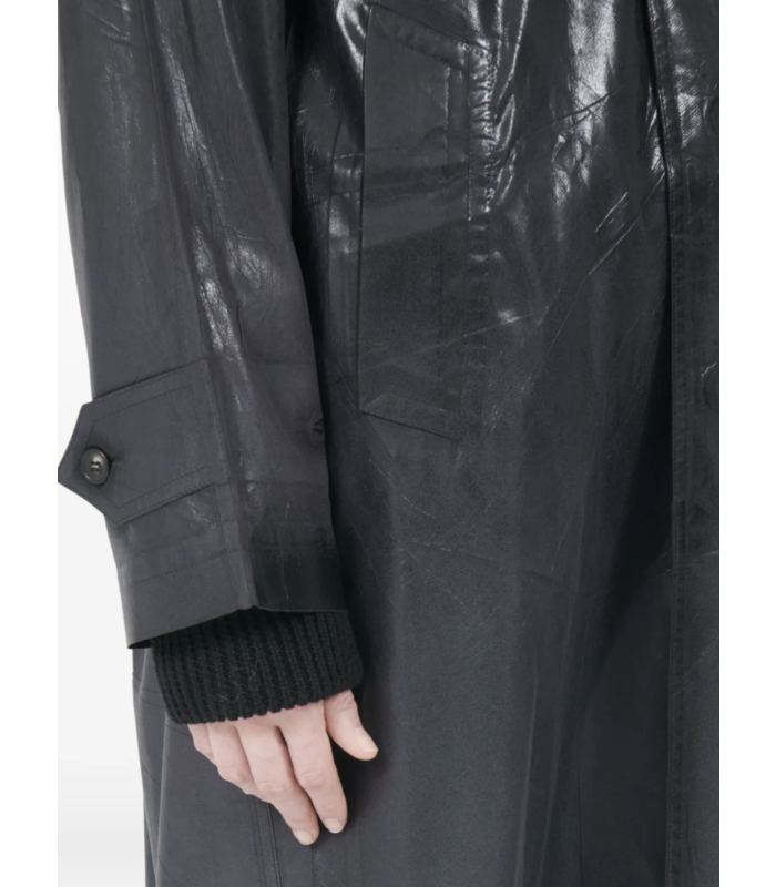 COATED TRENCH COAT BLACK
