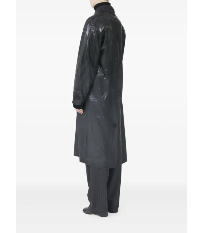 COATED TRENCH COAT BLACK