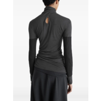 FOULARD TOP WITH PATCHS COAL