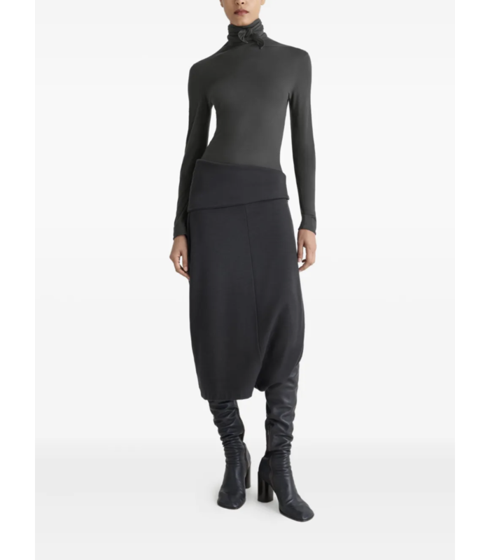 FOULARD TOP WITH PATCHS COAL