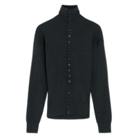 BUTTONED FITTED CARDIGAN ANTHRACITE MELANGE