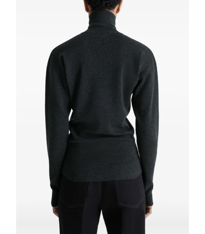 BUTTONED FITTED CARDIGAN ANTHRACITE MELANGE