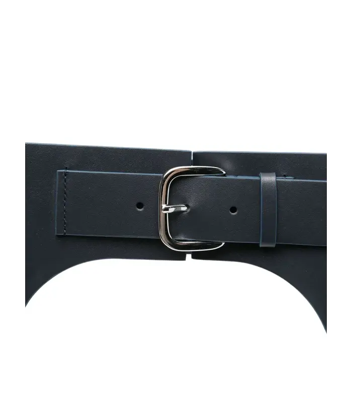 LEATHER GARTER BELT NAVY