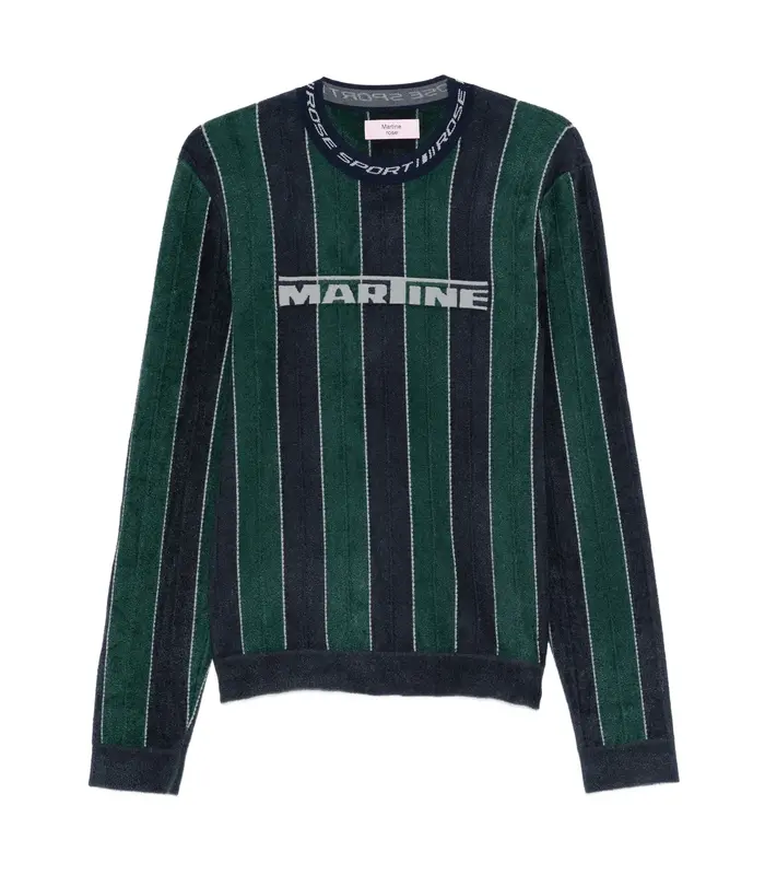SPORTY LOGO CREW NECK GREEN NAVY