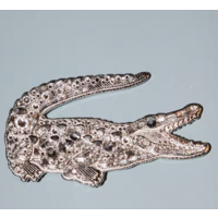 FASHION SHOW MAXI CROCO BROOCH SILVER