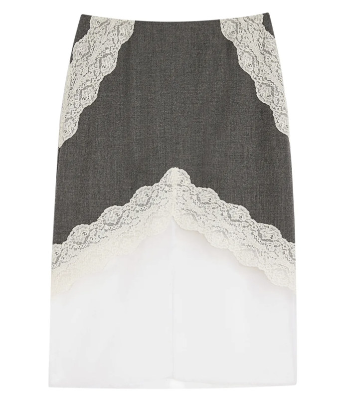 lace skirt grey