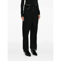 BLACK PANTS PLEATS OVER SKIRT