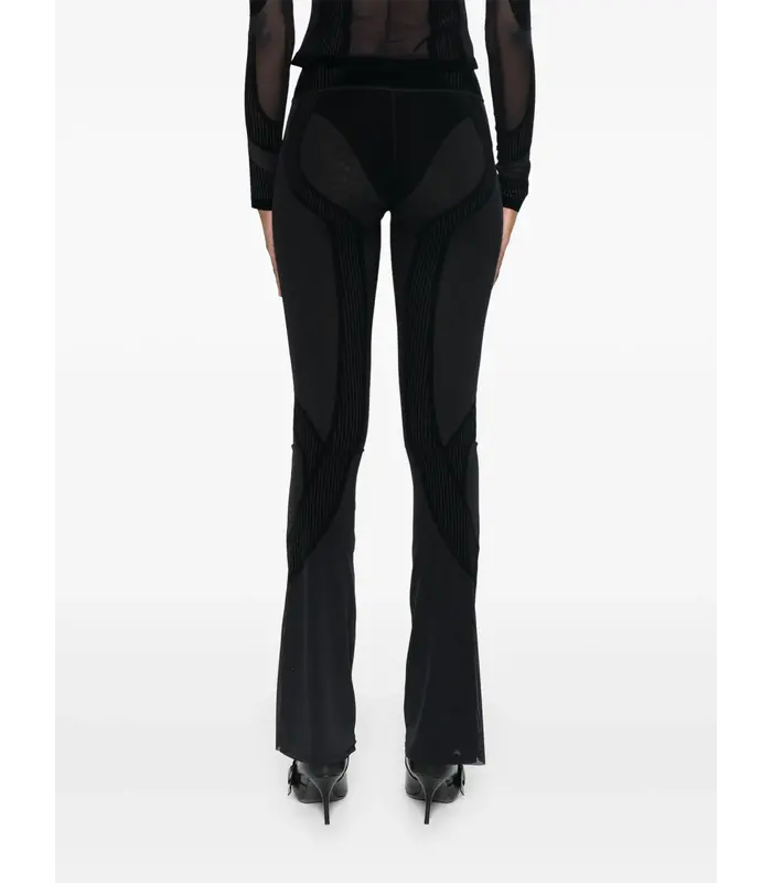 FLOCK MESH SPORT FLARED PANTS BLACK