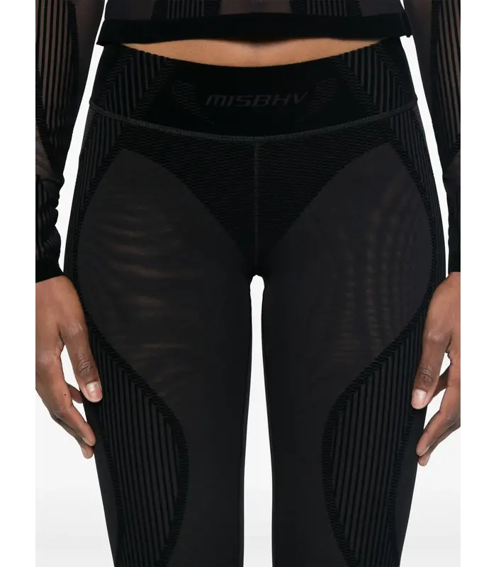 FLOCK MESH SPORT FLARED PANTS BLACK