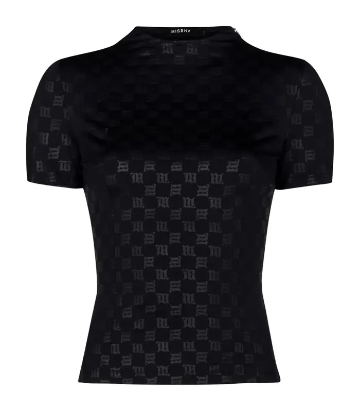 LYCRA MONOGRAM T-SHIRT BLACK