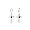 MISBHV STONE CROSS EARRINGS SILVER