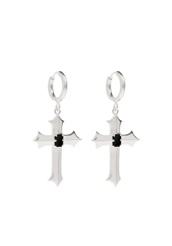 MISBHV stone cross earrings silver