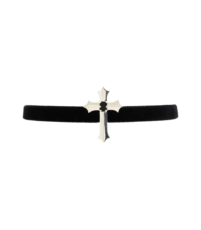 CHOKER WITH RIBBON SILVER S