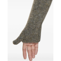 Tasna Mohair Zip Up Sweater Dark Taupe