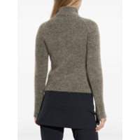 Tasna Mohair Zip Up Sweater Dark Taupe