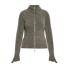 ROA Tasna Mohair Zip Up Sweater Dark Taupe