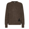 ROA Dropstitch Mohair Knit Crewneck Brown