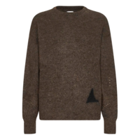 Dropstitch Mohair Knit Crewneck Brown