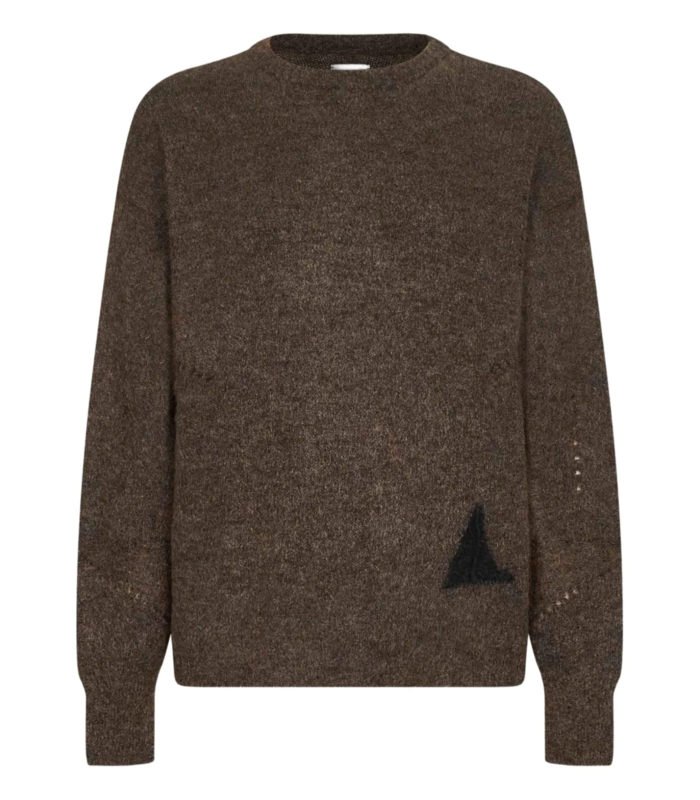 Dropstitch Mohair Knit Crewneck Brown