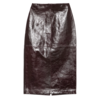SPORTMAX AFA LEATHER SKIRT BORDEAUX