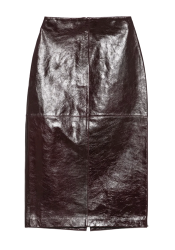 SPORTMAX afa leather skirt bordeaux