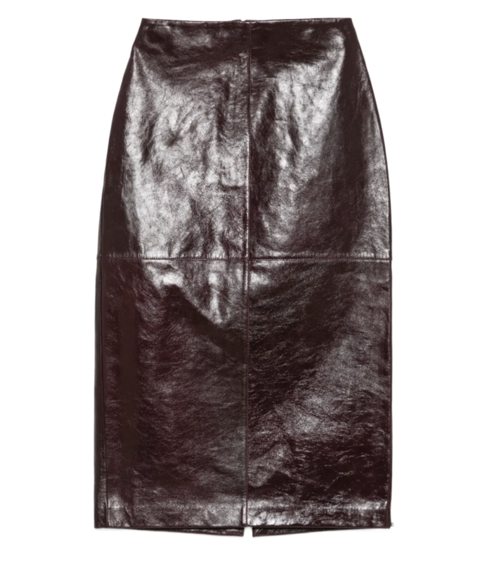 AFA LEATHER SKIRT BORDEAUX