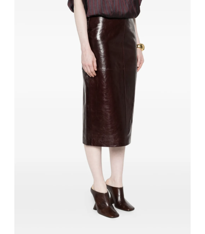 AFA LEATHER SKIRT BORDEAUX