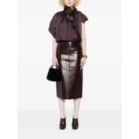AFA LEATHER SKIRT BORDEAUX