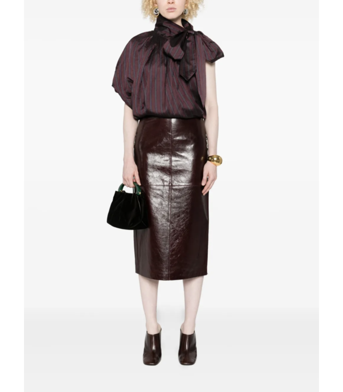 AFA LEATHER SKIRT BORDEAUX