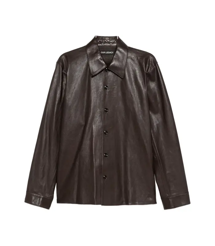 WELDING SHIRT UMBER BROWN FLUID CALFSKIN