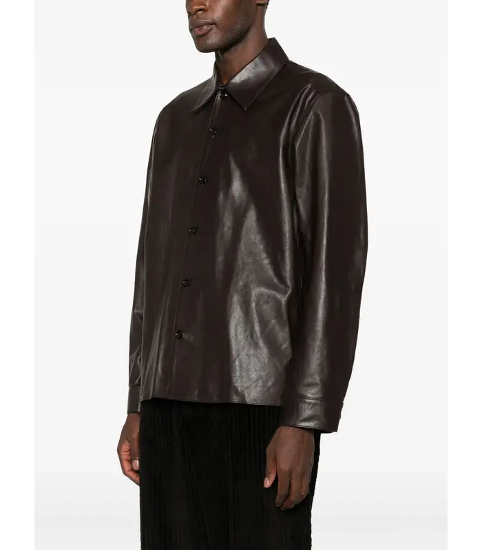 WELDING SHIRT UMBER BROWN FLUID CALFSKIN