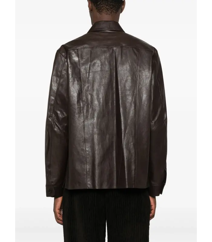 WELDING SHIRT UMBER BROWN FLUID CALFSKIN