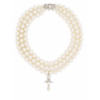 VIVIENNE WESTWOOD THREE ROW PEARL DROP CHOKER PLATINUM PEARL MULTI