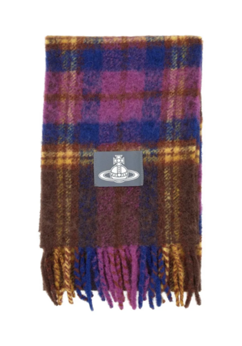 VIVIENNE WESTWOOD check scarf purple VIVIENNE WESTWOOD check scarf purple
