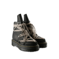X DR. MARTENS LEATHER BOOTS 1460 QUAD SOLE MEGALACE BLACK