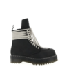 RICK OWENS DRKSHDW X DR. MARTENS LEATHER BOOTS QUAD SOLE STEEL TOE BOOT BLACK