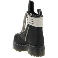 X DR. MARTENS LEATHER BOOTS QUAD SOLE STEEL TOE BOOT BLACK