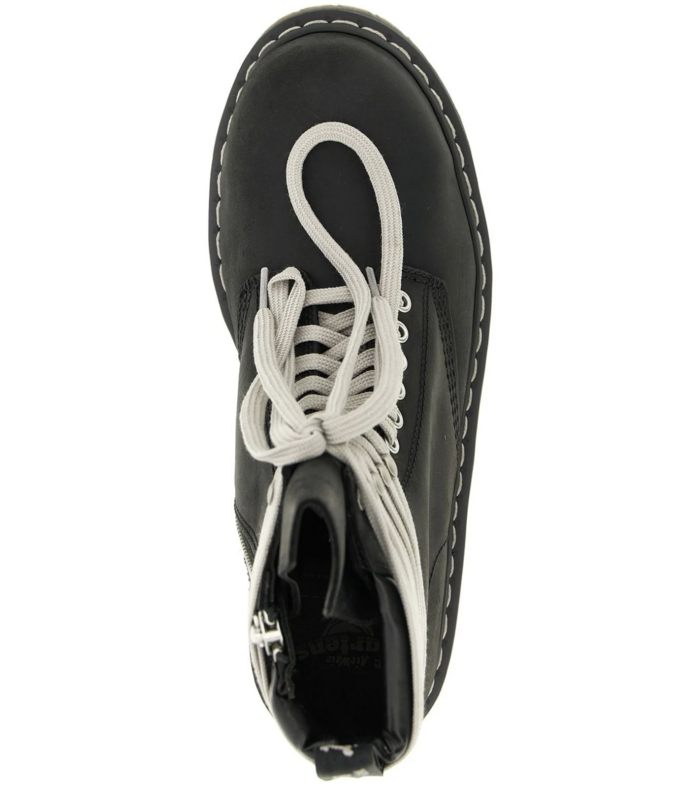 X DR. MARTENS LEATHER BOOTS QUAD SOLE STEEL TOE BOOT BLACK