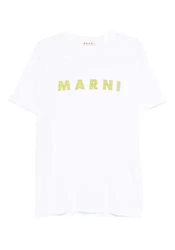 MARNI logo t-shirt white/yellow MARNI logo t-shirt white/yellow