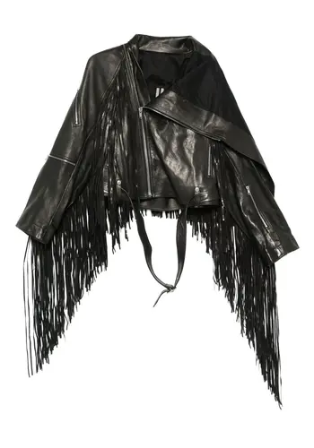 RICK OWENS cropped scarf flight black