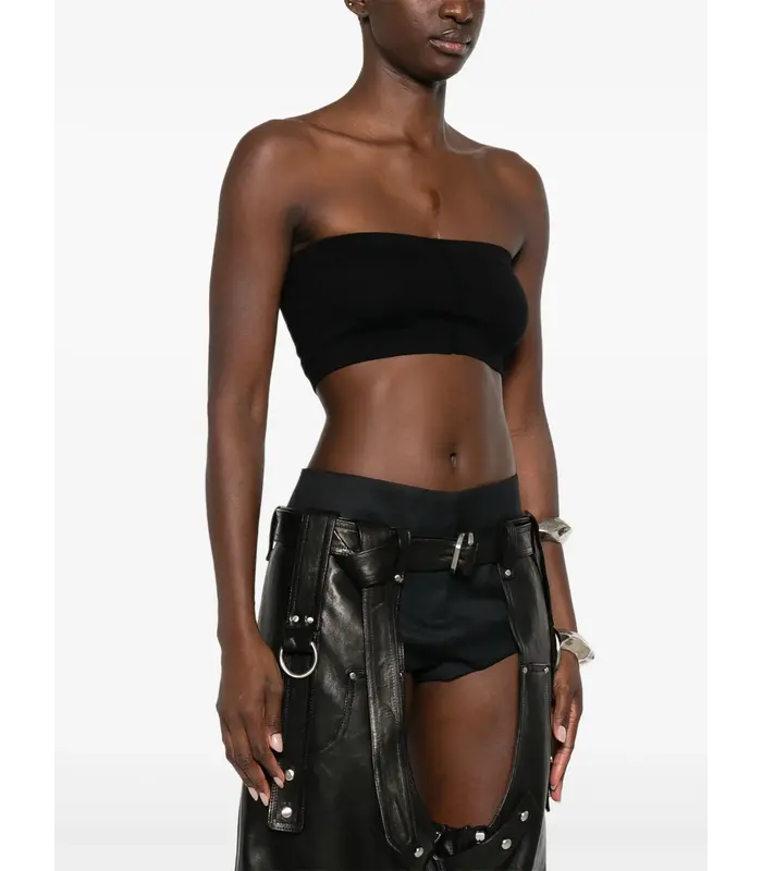 TOP IN MAGLIA EASY BANDEAU BLACK