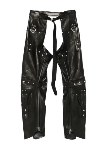 RICK OWENS cintura in pelle leo p chaps black RICK OWENS cintura in pelle leo p chaps black